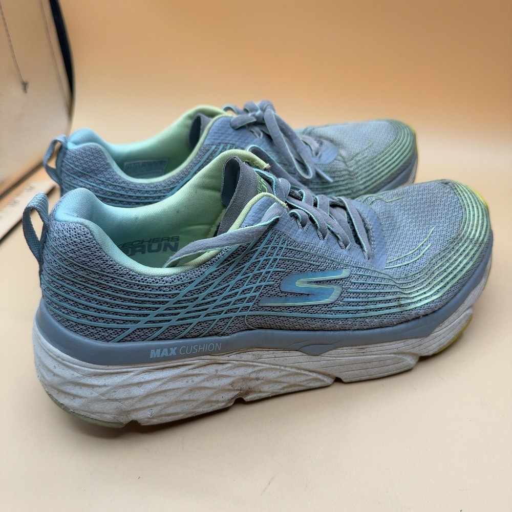 Skechers Go Run Max Cushion Running Shoes SN128563 Gray Lime Women's Size 8.5